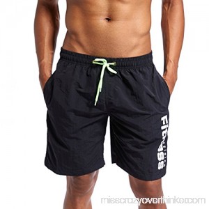Minghe Men's Quick Dry Boardshorts Swim Trunks Surf Beach Shorts with Mesh Lining Black B07D47SXQ7